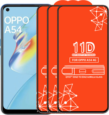 Qyist Edge To Edge Tempered Glass for Oppo A54(Pack of 3)