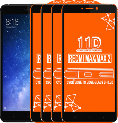 CYOR Edge To Edge Tempered Glass for Mi Max 2(Pack of 4)