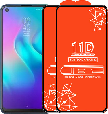 Roxel Edge To Edge Tempered Glass for Tecno Camon 12(Pack of 2)