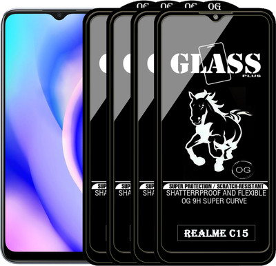 PFOAM Edge To Edge Tempered Glass for REALME C15(Pack of 4)