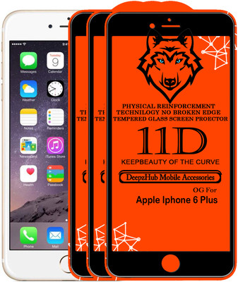DeepzHub Edge To Edge Tempered Glass for Apple iPhone 6 Plus(Pack of 3)