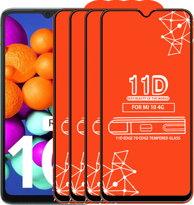 Roxel Edge To Edge Tempered Glass for Mi 10 4G(Pack of 4)