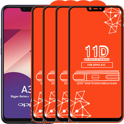 Qyist Edge To Edge Tempered Glass for Oppo A3s(Pack of 4)