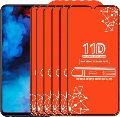 Qyist Edge To Edge Tempered Glass for Redmi 10 Prime Plus(Pack of 6)