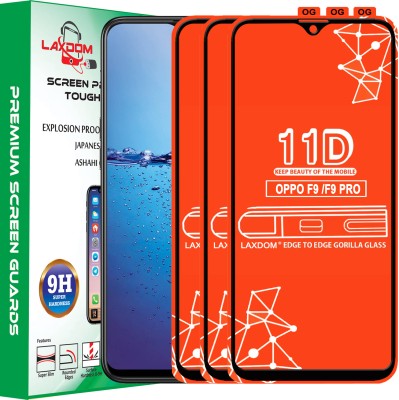 Laxdom Edge To Edge Tempered Glass for Oppo F9(Pack of 3)