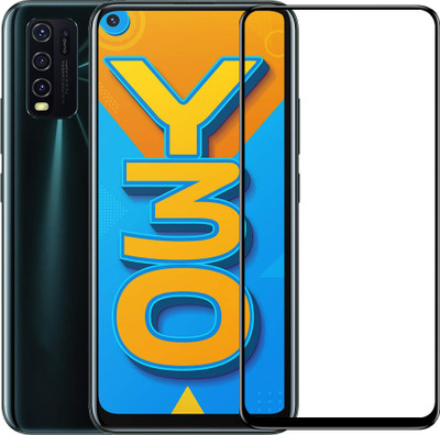 YOGKREETI Edge To Edge Tempered Glass for Vivo Y30(Pack of 1)