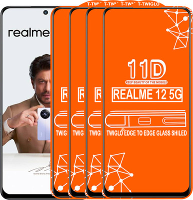 TWIGLO Edge To Edge Tempered Glass for REALME 12 5G(Pack of 4)