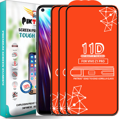 PikTrue Edge To Edge Tempered Glass for Vivo Z1 Pro(Pack of 3)
