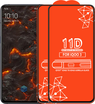 Qyist Edge To Edge Tempered Glass for Iqoo 3(Pack of 2)