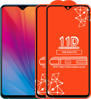 Qyist Edge To Edge Tempered Glass for Vivo Y91I(Pack of 2)