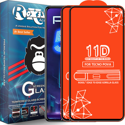 Roxel Edge To Edge Tempered Glass for Tecno Pova(Pack of 2)