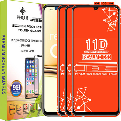 PFOAM Edge To Edge Tempered Glass for REALME C53(Pack of 3)