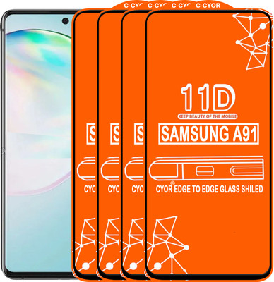 CYOR Edge To Edge Tempered Glass for SAMSUNG A91(Pack of 4)