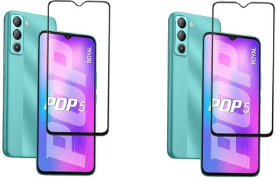 NIMMIKA ENTERPRISES Edge To Edge Tempered Glass for Tecno Pop 5 Pro/Tecno Pop 5 Lite D+ Tempered Glass(Pack of 2)