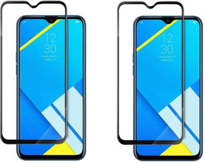 DMJHP Edge To Edge Tempered Glass for Realme C2(Pack of 2)