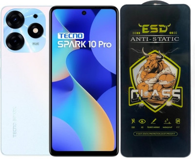 Resolute Edge To Edge Tempered Glass for Tecno Spark 10 Pro, ESD Tempered Glass, ESD Screen Protector, Anti Static, Screen Protector(Pack of 1)