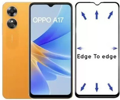 BRENZZ Edge To Edge Tempered Glass for OPPO A17(Pack of 1)