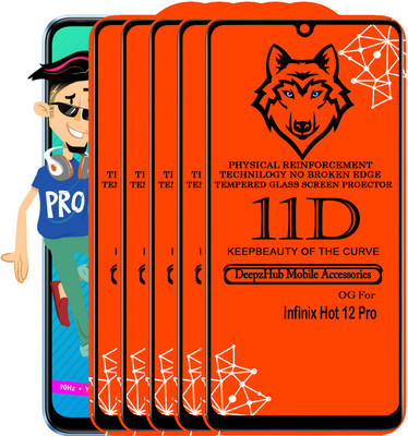 DeepzHub Edge To Edge Tempered Glass for Infinix Hot 12 Pro(Pack of 5)