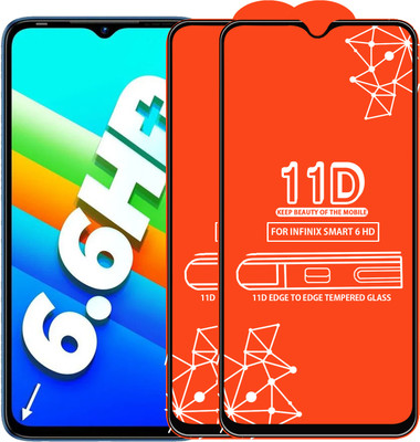 Roxel Edge To Edge Tempered Glass for Infinix Smart 6 Hd(Pack of 2)