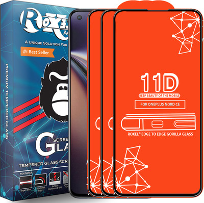 Roxel Edge To Edge Tempered Glass for Oneplus Nord Ce 5G(Pack of 3)