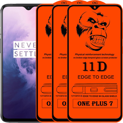 TOPTEMPER Edge To Edge Tempered Glass for ONEPLUS 7(Pack of 3)