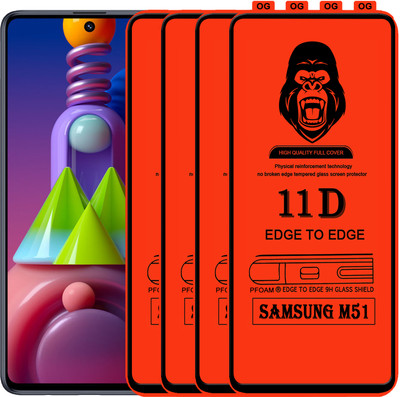 Rofix star Edge To Edge Tempered Glass for SAMSUNG M51(Pack of 4)
