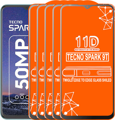 TWIGLO Edge To Edge Tempered Glass for TECNO SPARK 9T(Pack of 5)