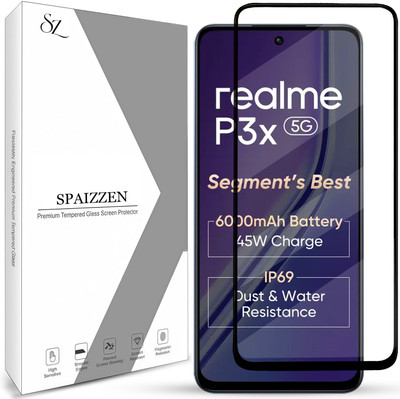 SPAIZZEN Edge To Edge Tempered Glass for realme P3x 5G, Realme P3X(Pack of 1)