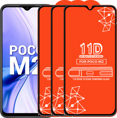 Roxel Edge To Edge Tempered Glass for Poco M2(Pack of 3)