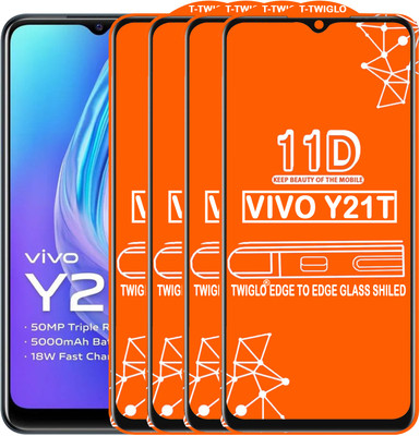 TWIGLO Edge To Edge Tempered Glass for VIVO Y21T(Pack of 4)