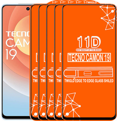 TWIGLO Edge To Edge Tempered Glass for TECNO CAMON 19(Pack of 5)