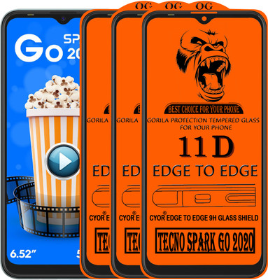 CYOR Edge To Edge Tempered Glass for TECNO SPARK GO 2020(Pack of 3)