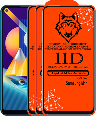 CRodible Edge To Edge Tempered Glass for Samsung Galaxy M11(Pack of 3)