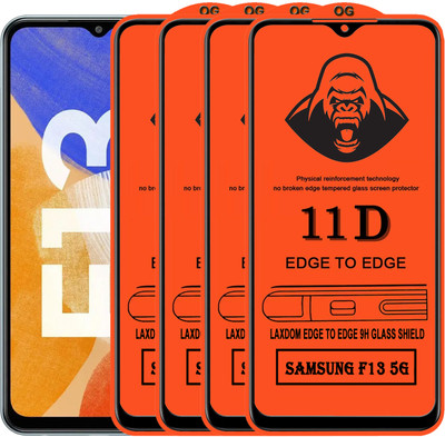 Laxdom Edge To Edge Tempered Glass for SAMSUNG GALAXY F13(Pack of 4)
