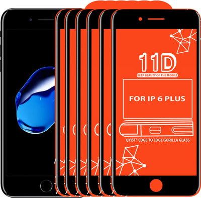 Qyist Edge To Edge Tempered Glass for FOR IPHONE 6 PLUS, Apple iPhone 7 Plus, Apple iPhone 8 Plus(Pack of 6)