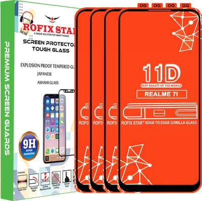 Rofix star Edge To Edge Tempered Glass for REALME 7I(Pack of 4)