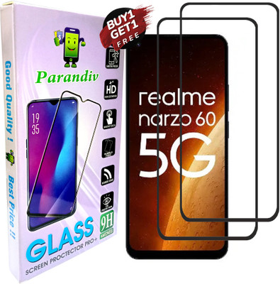 PARANDIV Edge To Edge Tempered Glass for Buy 1 Get 1 Free Branded High Quality Tempered For Realme Narzo 60 5G(Pack of 2)