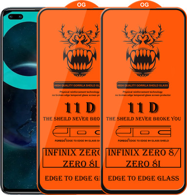 Forego Edge To Edge Tempered Glass for Infinix Zero 8(Pack of 2)