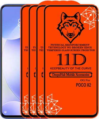 DeepzHub Edge To Edge Tempered Glass for POCO X2(Pack of 4)
