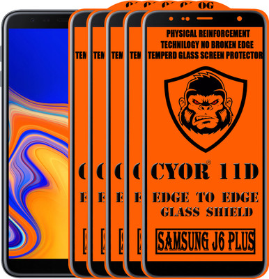 CYOR Edge To Edge Tempered Glass for SAMSUNG J6 PLUS(Pack of 5)