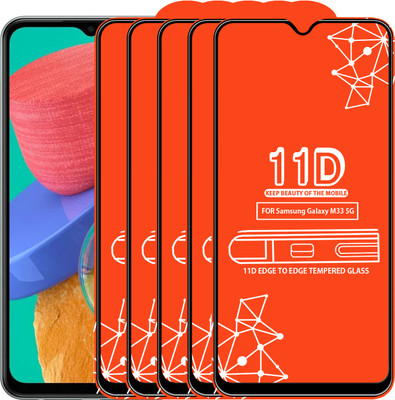 Qyist Edge To Edge Tempered Glass for Samsung Galaxy M33 5G(Pack of 5)