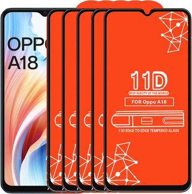 Qyist Edge To Edge Tempered Glass for Oppo A18(Pack of 5)