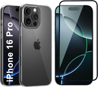 mobinix Edge To Edge Tempered Glass for iPhone 16 Pro 5G, Premium Edge to Edge tempered Glass With Transparent Back Cover(Pack of 2)