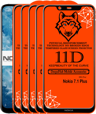 DeepzHub Edge To Edge Tempered Glass for Nokia 7.1 Plus(Pack of 5)