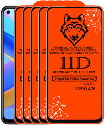 CRodible Edge To Edge Tempered Glass for OPPO A76 4G(Pack of 5)