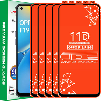 Laxdom Edge To Edge Tempered Glass for OPPO F19(Pack of 5)