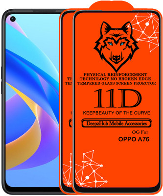 DeepzHub Edge To Edge Tempered Glass for OPPO A76 4G(Pack of 2)