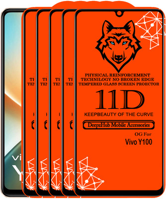 DeepzHub Edge To Edge Tempered Glass for vivo Y100 5G(Pack of 5)