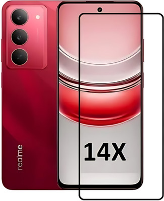 Mobtech Edge To Edge Tempered Glass for Realme 14x 5G, Realme 14x(Pack of 1)