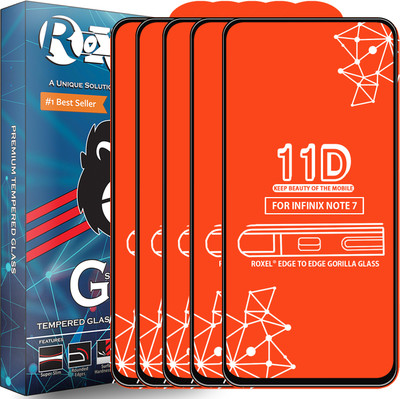 Roxel Edge To Edge Tempered Glass for Infinix Note 7(Pack of 5)